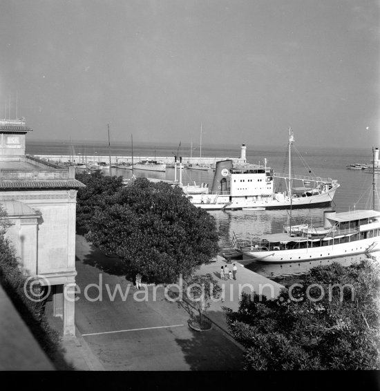 "Olympic Whaler", the whaling ship of Aristotle Onassis. Monaco harbor 1954. - Photo by Edward Quinn