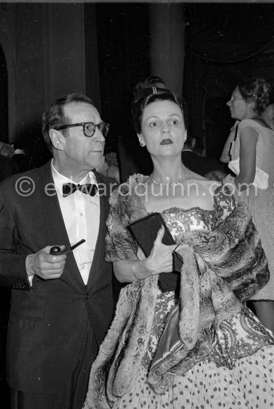 Georges Simenon and his wife Denise. Cannes Film Festival 1960. - Photo by Edward Quinn