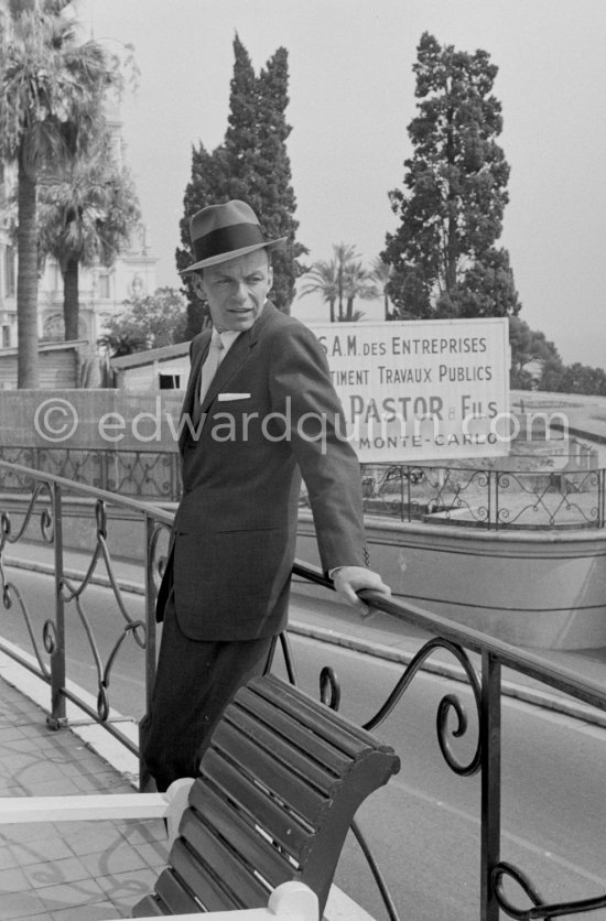 Ol’ Blue Eyes Frank Sinatra at the height of his fame; he’d won an Oscar for "From Here to Eternity" and was receiving rave reviews for his album "Come Fly with Me". Monte Carlo 1958. - Photo by Edward Quinn