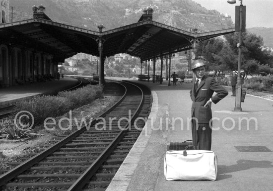 Ol’ Blue Eyes Frank Sinatra at the height of his fame; he’d won an Oscar for "From Here to Eternity" and was receiving rave reviews for his album "Come Fly with Me". Monte Carlo Station 1958. - Photo by Edward Quinn