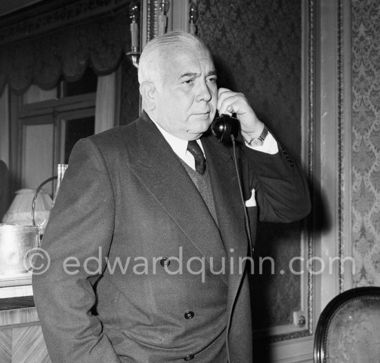 Spyros Skouras, president of the 20th Century Fox. Hotel Negresco, Nice 1953. - Photo by Edward Quinn