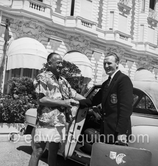 Boxing manager Jack Solomons (left). Cannes 1953. - Photo by Edward Quinn