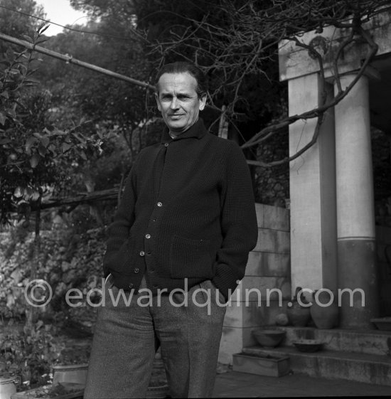 British painter Graham Sutherland at his home La Villa Blanche, route de Castellar. Menton 1954. - Photo by Edward Quinn