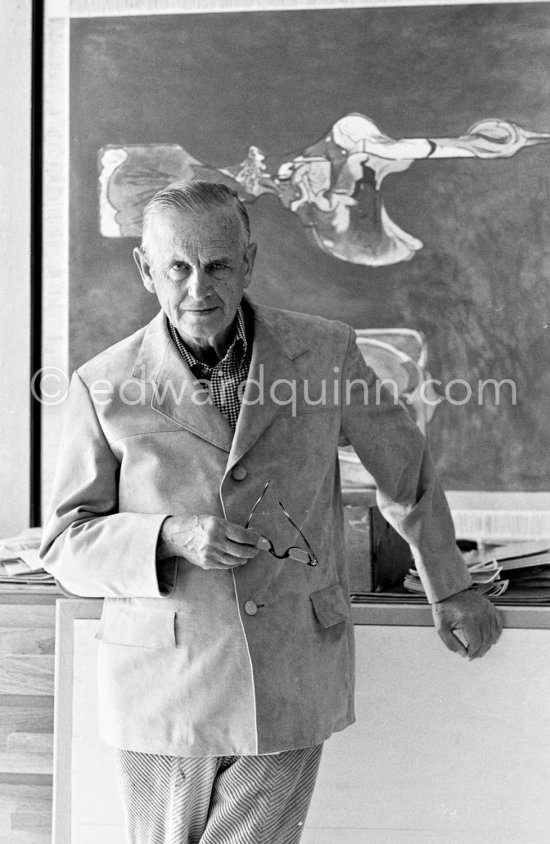 Graham Sutherland at La Villa Blanche. Menton 1974. - Photo by Edward Quinn