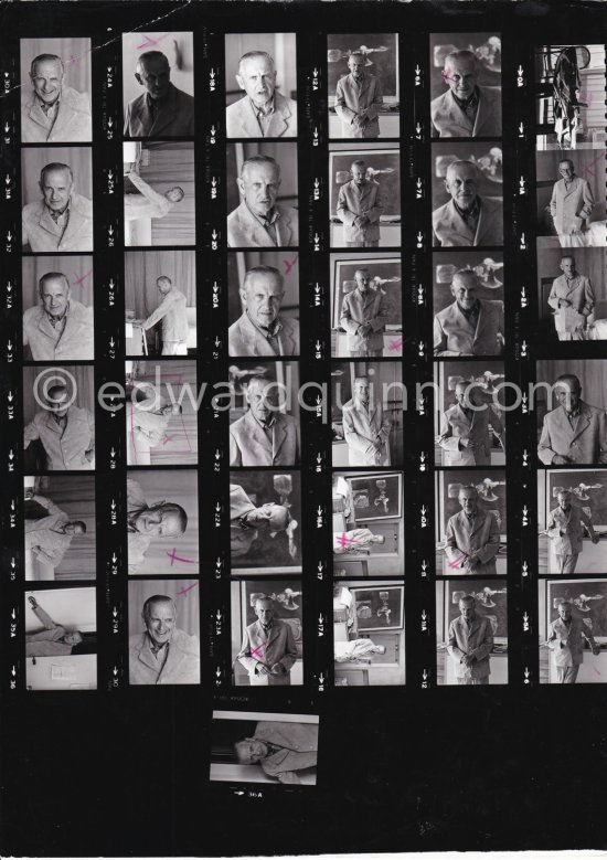 Graham Sutherland at La Villa Blanche. Menton 1974. Contact print - Photo by Edward Quinn