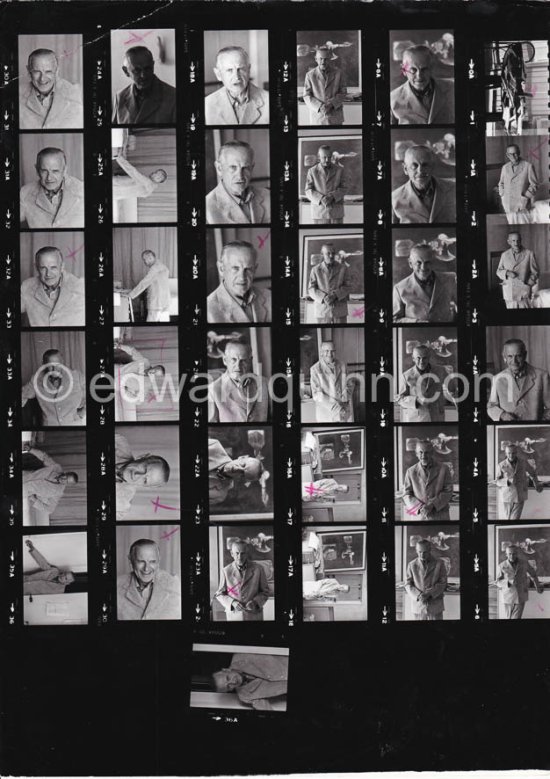 Graham Sutherland at La Villa Blanche. Menton 1974. Contact print - Photo by Edward Quinn