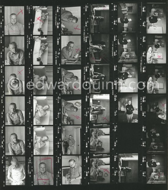 Graham Sutherland. At La Villa Blanche. Menton 1974. Contact print - Photo by Edward Quinn