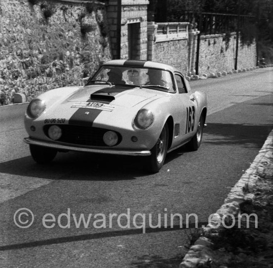 Jacques Péron (F) / Harry Schell (USA), Ferrari 250 GT. Tour de France de l\'Automobile 1958, Grande Corniche, Nice. - Photo by Edward Quinn