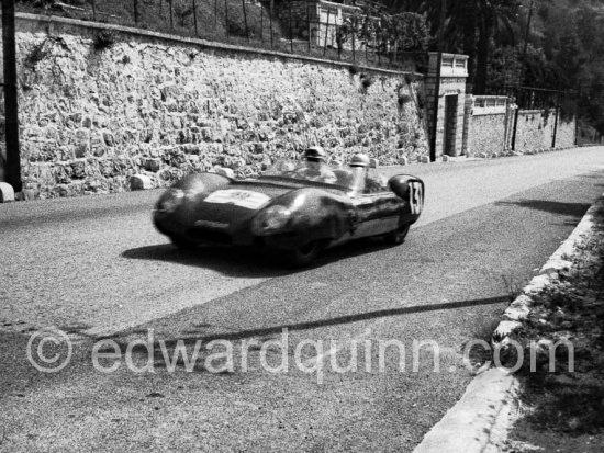 Les Leston (GB) - Georges Houel (F), Lotus Eleven, retired. Tour de France de l'Automobile 1958, Grande Corniche, Nice. - Photo by Edward Quinn