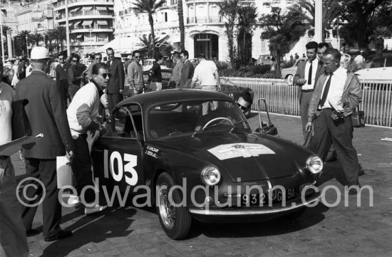 Renault Alpine A108. Tour de France de l\'Aut  omobile 1959, Nice. - Photo by Edward Quinn