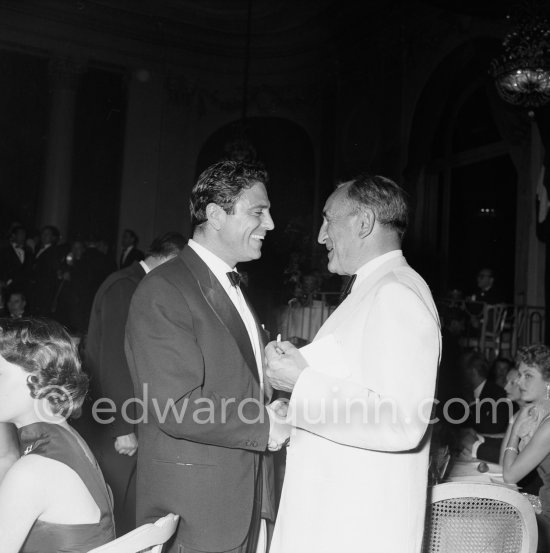 Charles Vanel and not yet identified person. Cannes Film Festival 1953 - Photo by Edward Quinn