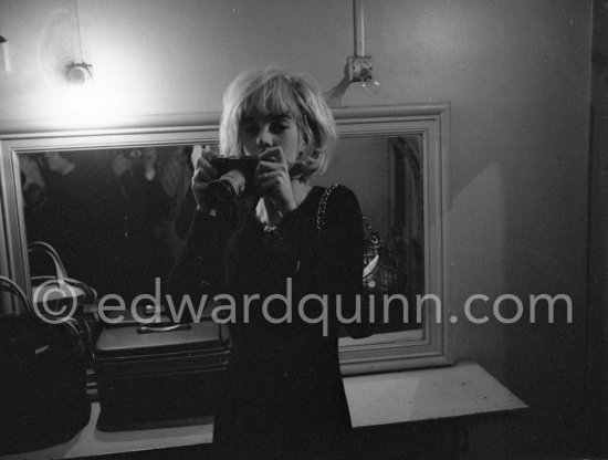 Sylvie Vartan before a concert in her wardrobe at Casino Municipal. Nice 1964. - Photo by Edward Quinn