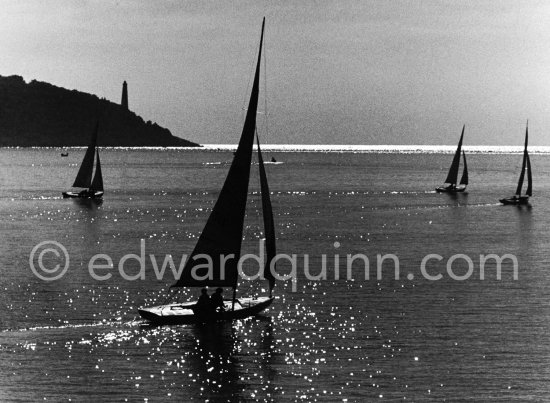 Bay of Villefranche sur Mer, with Cap-Ferrat\'s lighthouse in the background 1950. - Photo by Edward Quinn