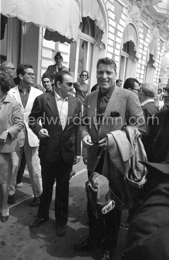 In 1963 Luchino Visconti (left) got the "Palme d’Or" for his film "Il Gattopardo" ("The Leopard") at the Cannes Film Festival. Present at Cannes were Visconti, the actors Burt Lancaster (right) and Claudia Cardinale and even a leopard, but a young and friendly one. Cannes 1956. - Photo by Edward Quinn