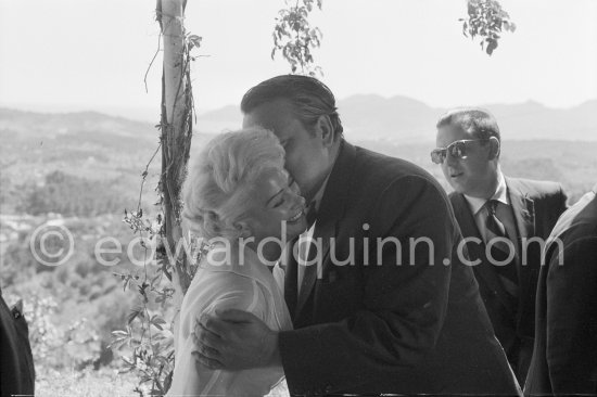 Orson Welles and Martine Carol. Saint-Paul-de-Vence 1958. - Photo by Edward Quinn