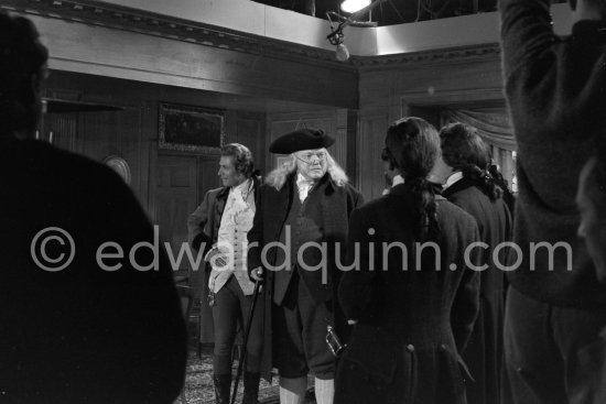 Orson Welles playing the role of Benjamin Franklin in the film "La Fayette" at the Studios de la Victorine in Nice 1961. - Photo by Edward Quinn