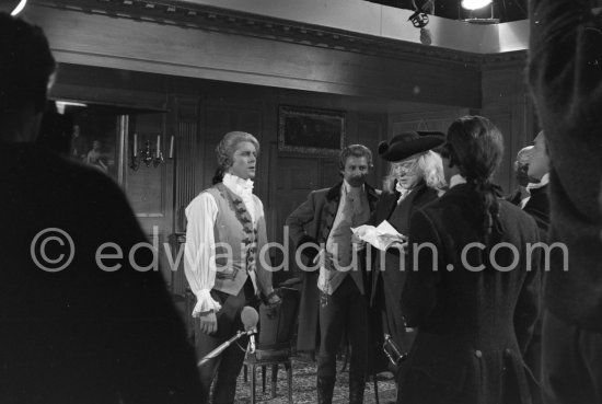 Orson Welles playing the role of Benjamin Franklin in the film "La Fayette" at the Studios de la Victorine in Nice 1961. - Photo by Edward Quinn