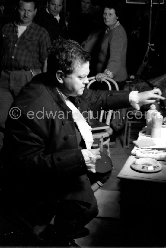 Orson Welles transformed to Benjamin Franklin in the film "La Fayette" at the Studios de la Victorine, Nice 1961. - Photo by Edward Quinn