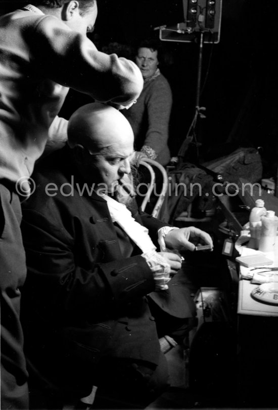 Orson Welles transformed to Benjamin Franklin in the film "La Fayette" at the Studios de la Victorine, Nice 1961. - Photo by Edward Quinn