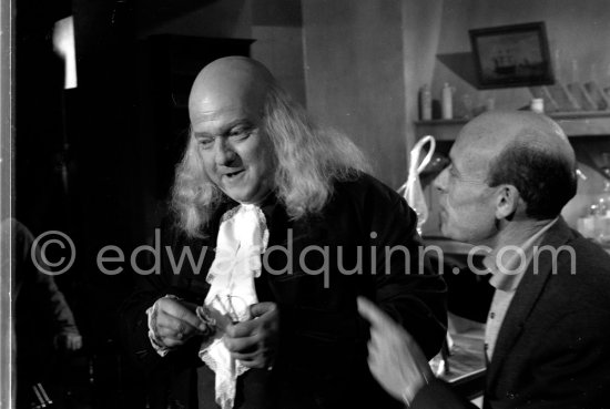 Orson Welles transformed to Benjamin Franklin in the film "La Fayette" at the Studios de la Victorine, Nice 1961. - Photo by Edward Quinn