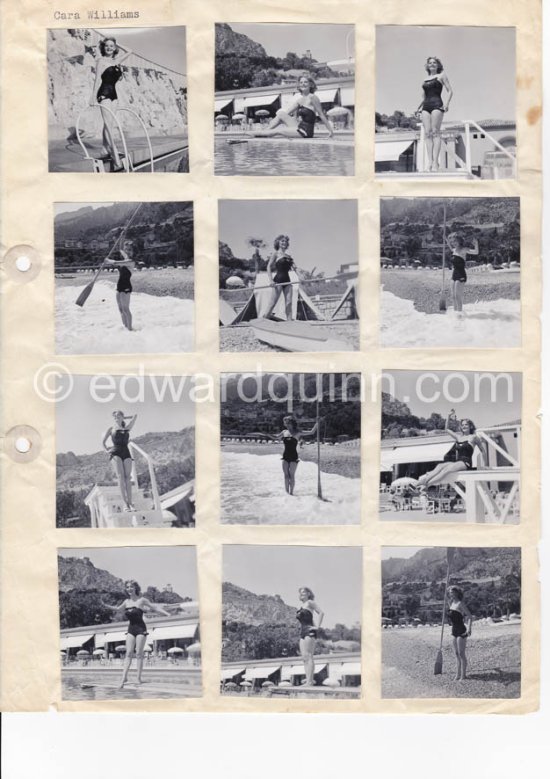 Cara Williams, an attractive Columbia TV star, played opposite Audrey Hepburn in the film "Monte Carlo Baby". Monaco 1952. - Photo by Edward Quinn