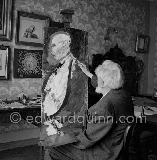 Danish artist Jens Ferdinand Willumsen. Cannes 1955. - Photo by Edward Quinn