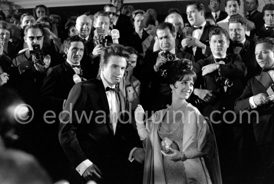 Natalie Wood and Warren Beatty at the Palais du Festival Cannes 1962. - Photo by Edward Quinn