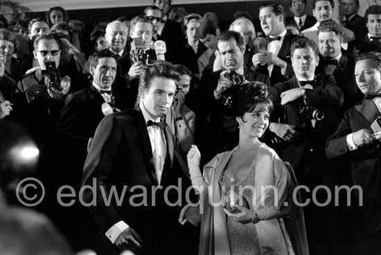 Natalie Wood and Warren Beatty at the Palais du Festival Cannes 1962. - Photo by Edward Quinn
