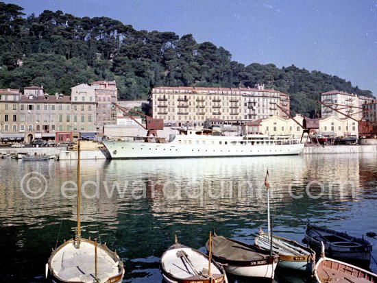 Yacht Chashvar of the Shah of Persia. Nice 1957. - Photo by Edward Quinn