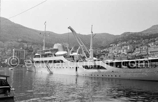 Onassis' yacht Christina. Monaco harbor 1955. - Photo by Edward Quinn