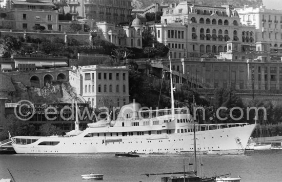 Onassis\' yacht Christina. Monaco harbor 1955. - Photo by Edward Quinn