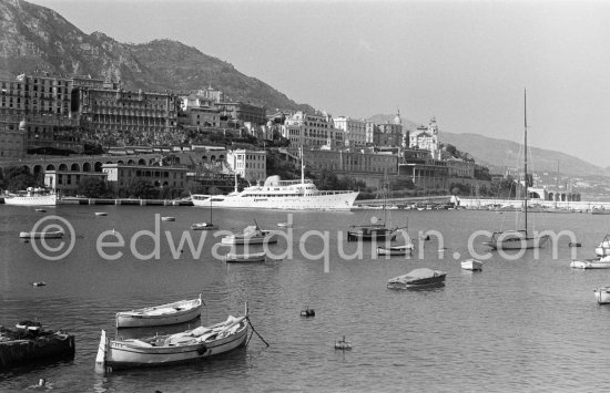 Onassis\' yacht Christina. Monaco harbor 1955. - Photo by Edward Quinn