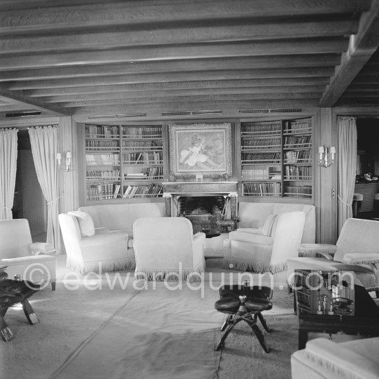 On board Onassis\' yacht Christina. Monaco harbor 1955. - Photo by Edward Quinn