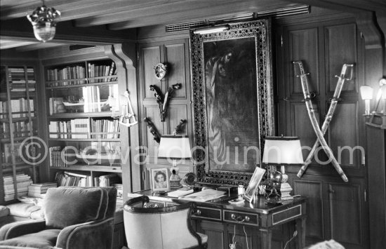 On board Onassis' yacht Christina. Monaco harbor 1957. - Photo by Edward Quinn