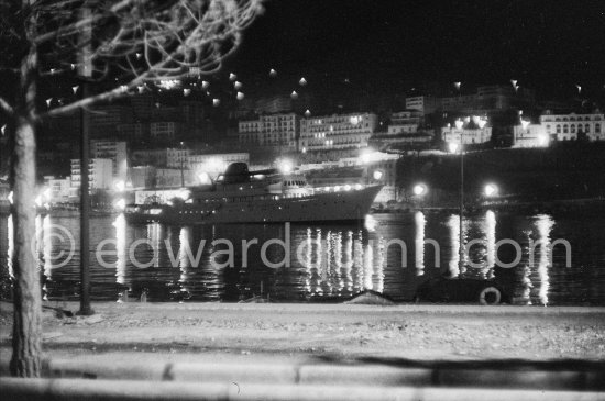 Onassis' yacht Christina. Monaco harbor 1959. - Photo by Edward Quinn