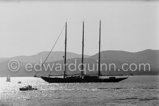 Stavros Niarchos\' Schooner Le Creole. Near Villefranche, 1955. - Photo by Edward Quinn