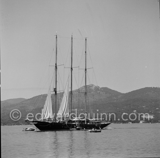 Stavros Niarchos\' Schooner Le Creole. Near Villefranche, 1955. - Photo by Edward Quinn