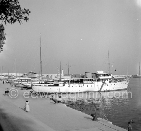 Huong Giang (River of Scents), former Maid Marion, former Maid Marion, the yacht of the Emperor Bao-Dai of Vietnam. Monaco 1954. - Photo by Edward Quinn