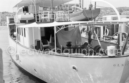 Yacht Olnico, Cannes 1959. - Photo by Edward Quinn