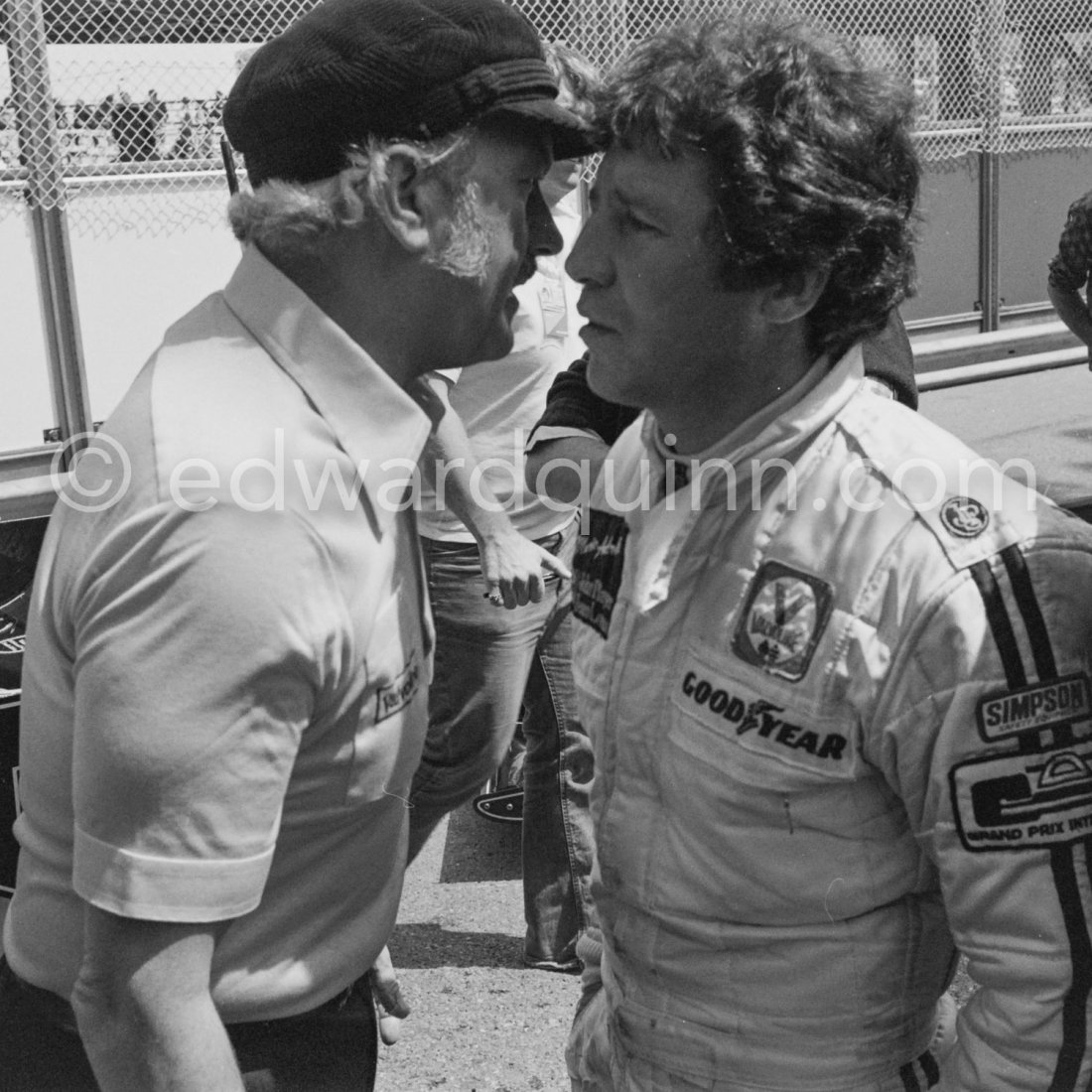 Colin Chapman, founder of Lotus Cars and Mario Andretti. Monaco Grand