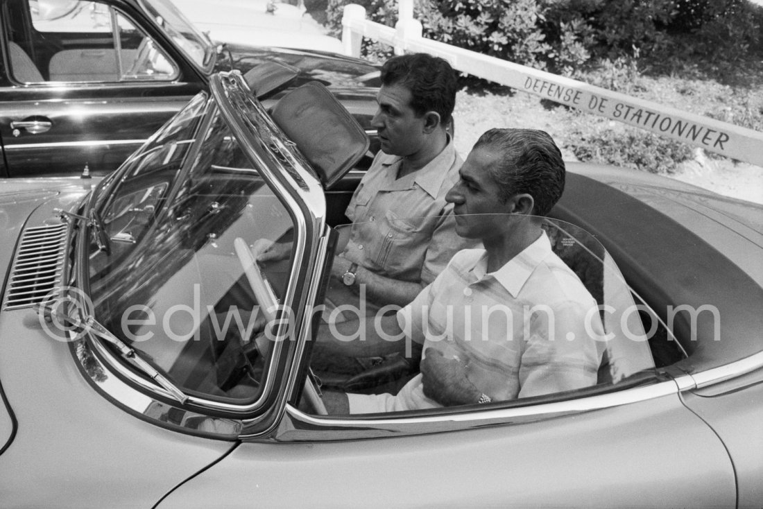 At the wheel Reza Pahlavi, the Shah of Persia. With him his soninlaw