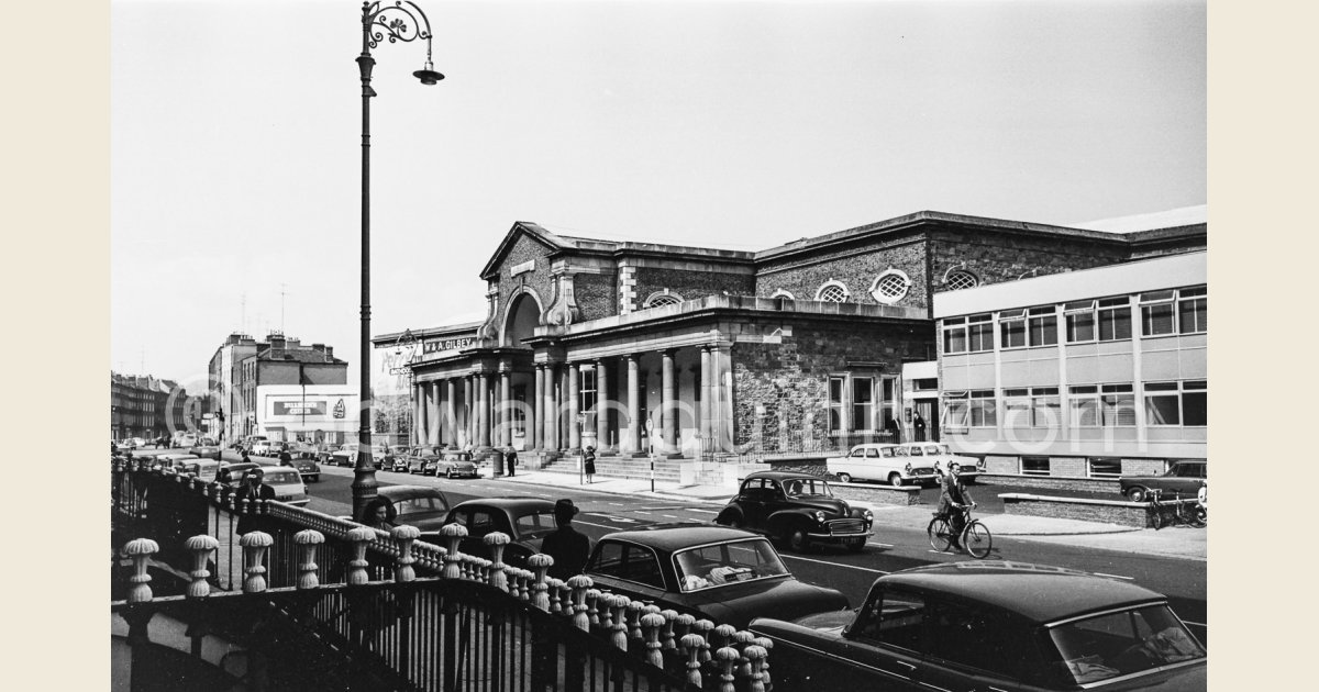 Harcourt St railway station. Closed 1958. Dublin 1963. Edward Quinn