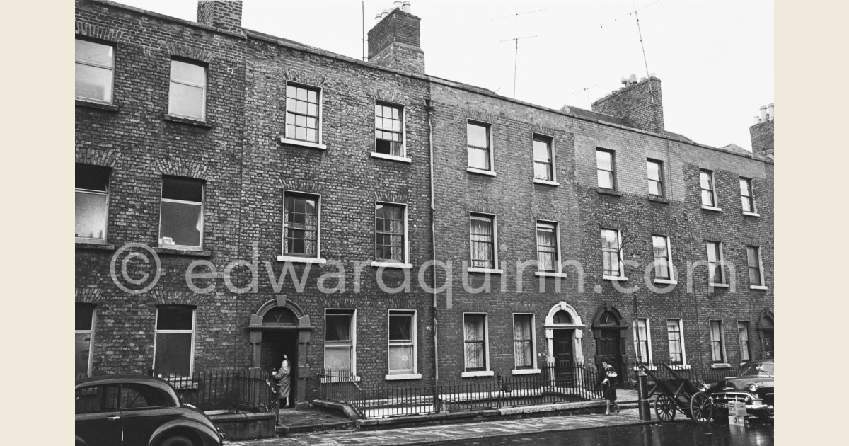 No 7 Eccles Street (white archway). Leopold Bloom's house and St
