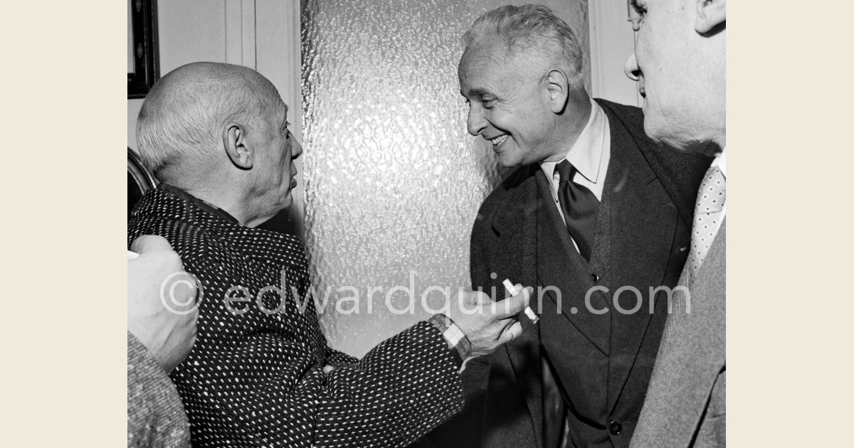 Pablo Picasso at a private viewing of his book illustrations in the ...