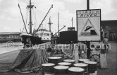 Cross Channel steamer moored along the Liffey. Dublin 1963. - Photo by Edward Quinn