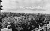 St Stephen's Green. St Patrick's Cathedral in the background right. Dublin 1963. View from the roof of The Shelbourne Hotel. - Photo by Edward Quinn