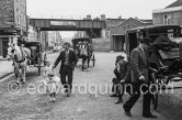 The cab rank and Keatings Bar. Frenchman's lane and Beresford place. Dublin 1963. - Photo by Edward Quinn