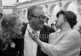 Marcel Achard, French playwright and screenwriter and Tatiana Samoilova (right), Soviet and Russian film actress, best known for her lead role in "The Cranes Are Flying". Cannes Film Festival 1958 - Photo by Edward Quinn