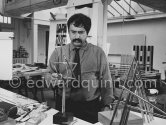 Yaakov Agam, Israeli artist, leading exponent of optical and kinetic art at his studio in Paris 1974. - Photo by Edward Quinn