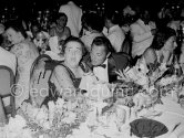 Gianni Angelli and Elsa Maxwell, American gossip journalist, Monte Carlo summer gala 1953. - Photo by Edward Quinn